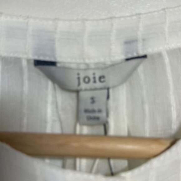 Joie Rashelda B Porcelain White Sheer Striped Blouse Women’s Size S - Picture 8 of 8